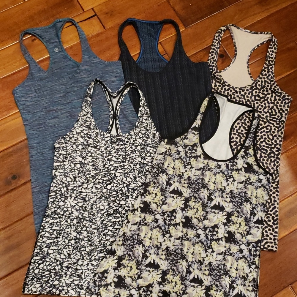 Lot of 5 lululemon cool racerback tanks.